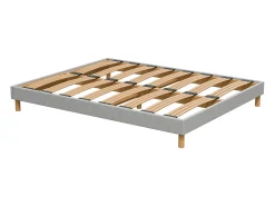 Base de ripas 180x 200 cm - Madeira de abeto Estrutura sólida e durável de alta qualidade - Cinza claro - Confortável Douce Lune®