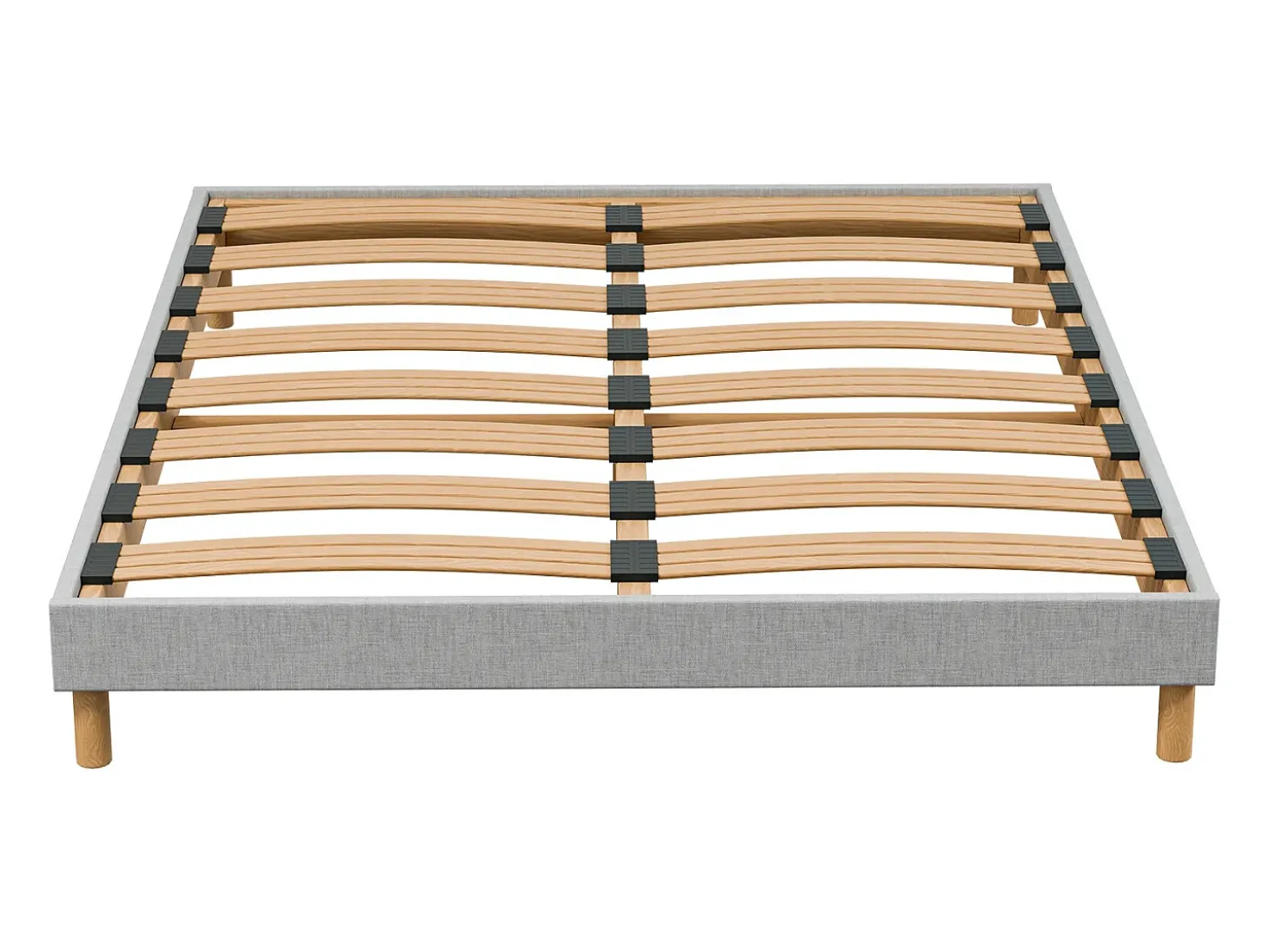 Base de ripas 90x 190 cm - Madeira de Abeto Estrutura Sólida e Durável de Alta Qualidade - Cinza Claro - Confortável Douce Lune®