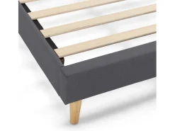 Base estofada + Cabeceira Aura 150x190 cm Cinza Escuro
