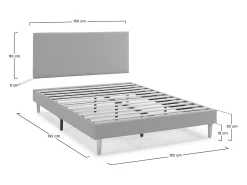Base estofada + Cabeceira Aura 150x190 cm Bege