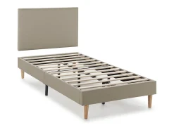 Base estofada + Cabeceira Aura 90x190 cm Bege