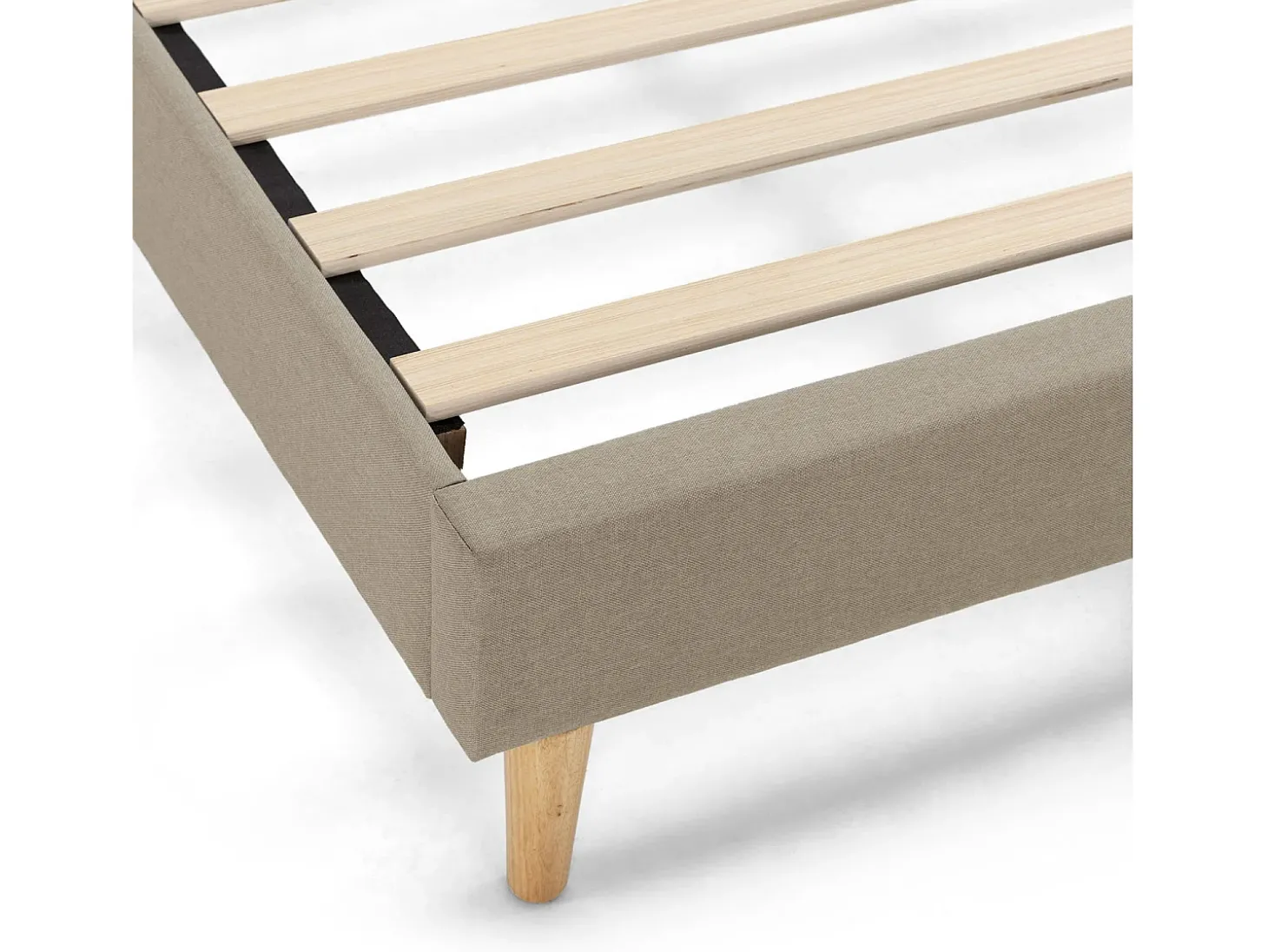 Base estofada + Cabeceira Aura 90x190 cm Bege