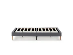 Base estofada + Cabeceira Aura 90x190 cm Cinza Escuro