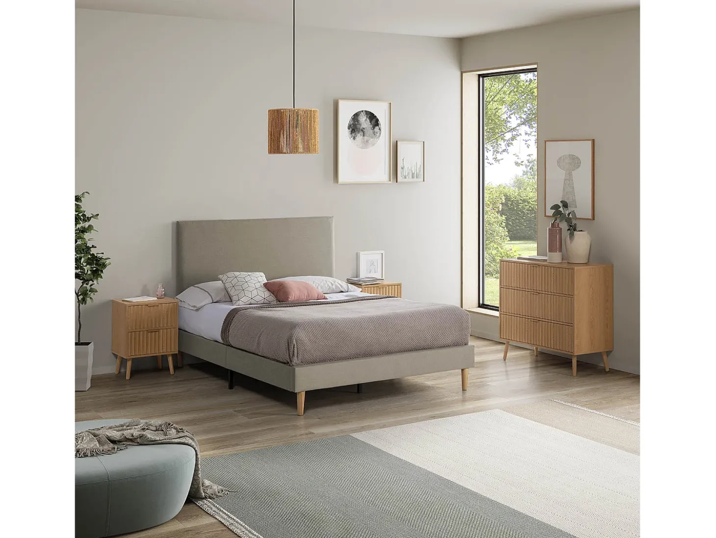 Base estofada Aura 90x190 cm Bege