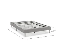 Base estofada Aura 150x190 cm Cinza Claro