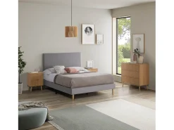 Base estofada Aura 150x190 cm Cinza Claro