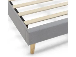 Base estofada Aura 140x200 cm Cinza Claro
