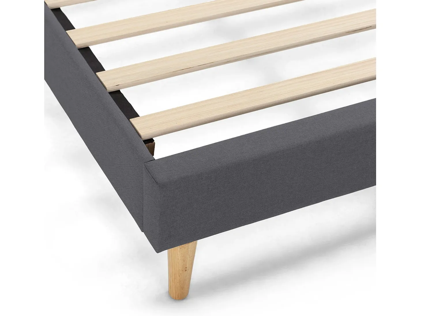 Base estofada Aura 90x190 cm Cinza Escuro