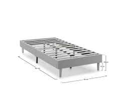 Base estofada Aura 90x190 cm Cinza Escuro