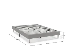 Base estofada Aura 160x200 cm Cinza Escuro
