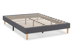 Base estofada Aura 140x190 cm Cinza Escuro
