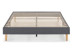 Base estofada Aura 140x190 cm Cinza Escuro