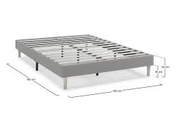 Base estofada Aura 140x190 cm Cinza Escuro
