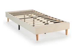 Base estofada Niebla 90x190 cm Tecido ovelha bege