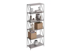 Bücherregal cinza-bege/preto 60x30x166.5 ravix