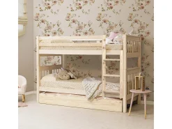 Beliche + cama extraível em madeira branca lavada 90x190cm