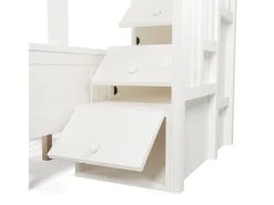 Beliche 90×200 cm +140×200 cm - escada com armazenamento - com 2 gavetas - Madeira maciça + MDF - Branco (sem colchão)