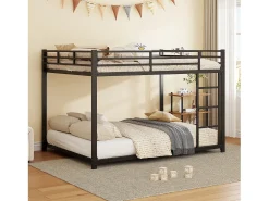 Beliche 2 x 140 x 200 cm - cama de ferro - estilo simples - preto
