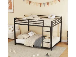Beliche 2 x 140 x 200 cm - cama de ferro - estilo simples - preto