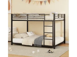 Beliche 2 x 140 x 200 cm - cama de ferro - estilo simples - preto