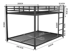 Beliche 2 x 140 x 200 cm - cama de ferro - estilo simples - preto