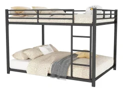 Beliche 2 x 140 x 200 cm - cama de ferro - estilo simples - preto
