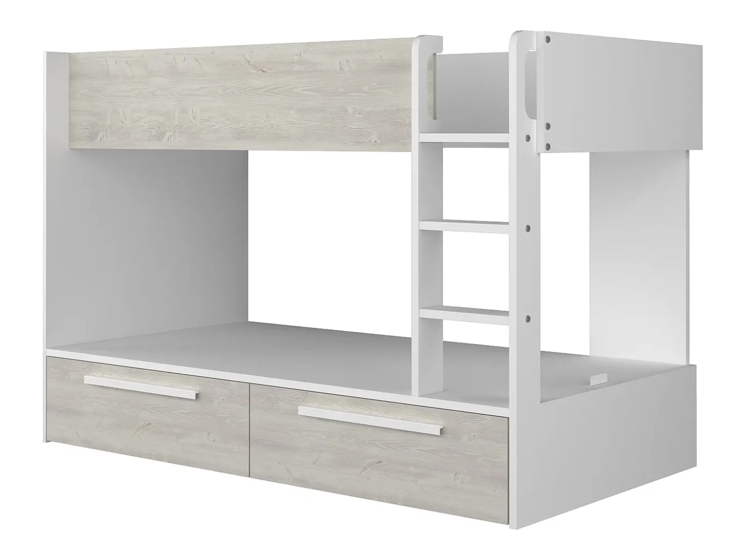 Beliche 2 x 90 x 200 cm 2 gavetas cor branco e natural TINOLI