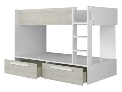 Beliche 2 x 90 x 200 cm 2 gavetas cor branco e natural TINOLI
