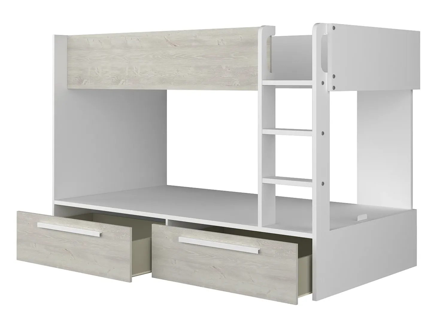 Beliche 2 x 90 x 200 cm 2 gavetas cor branco e natural TINOLI