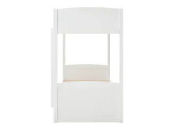 Beliche 2 x 90 x 200 cm com 2 gavetas em pinho e MDF branco + colchão - LIMODARA