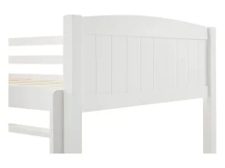 Beliche 2 x 90 x 200 cm com 2 gavetas em pinho e MDF branco + colchão - LIMODARA