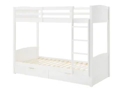 Beliche 2 x 90 x 200 cm com 2 gavetas em Pinho e MDF cor branco - LIMODARA