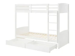 Beliche 2 x 90 x 200 cm com 2 gavetas em Pinho e MDF cor branco - LIMODARA