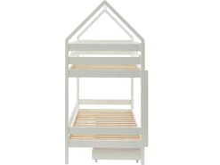 Beliche cabana 2 gavetas 2 x 90 x 190 cm pinho maciço branco com colchão - CHORI