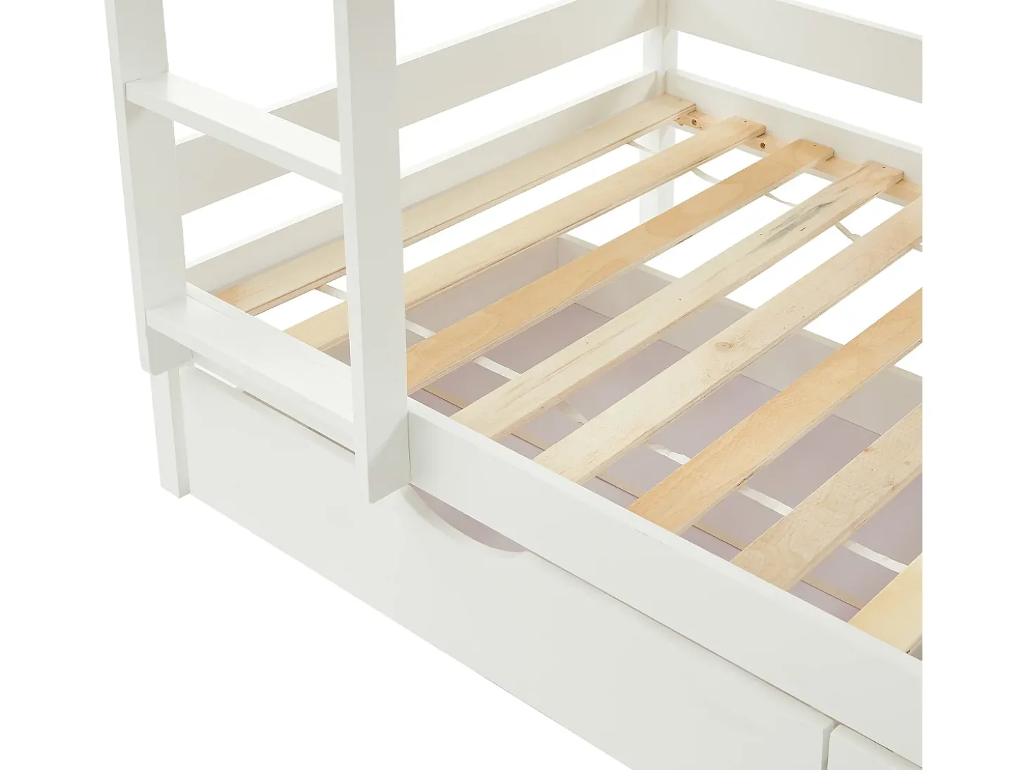 Beliche cabana 2 gavetas 2 x 90 x 190 cm pinho maciço branco com colchão - CHORI