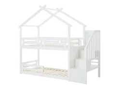 Beliche cabana 90 x 190 cm em pinho e MDF na cor branca - TALETY