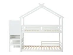 Beliche cabana 90 x 190 cm em pinho e MDF na cor branca - TALETY
