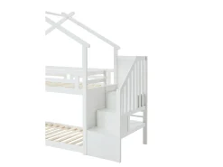 Beliche cabana 90 x 190 cm em pinho e MDF na cor branca - TALETY