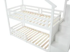 Beliche cabana 90 x 190 cm em pinho e MDF na cor branca - TALETY