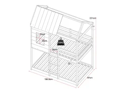 Beliche Cabana 2 x 90 x 190 cm em Pinho e MDF na cor branca - LIDOVARA