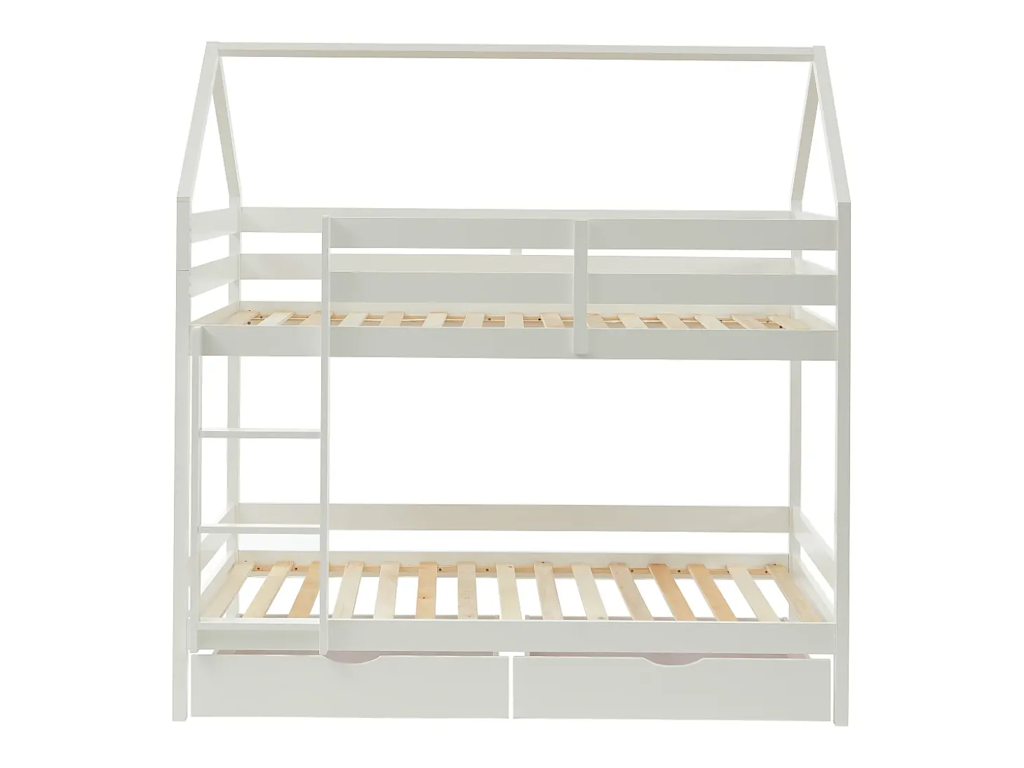 Beliche cabana com espaços de arrumação 2 x 90 x 190 cm em madeira de pinho branco - CHORI