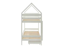 Beliche cabana com espaços de arrumação 2 x 90 x 190 cm em madeira de pinho branco - CHORI