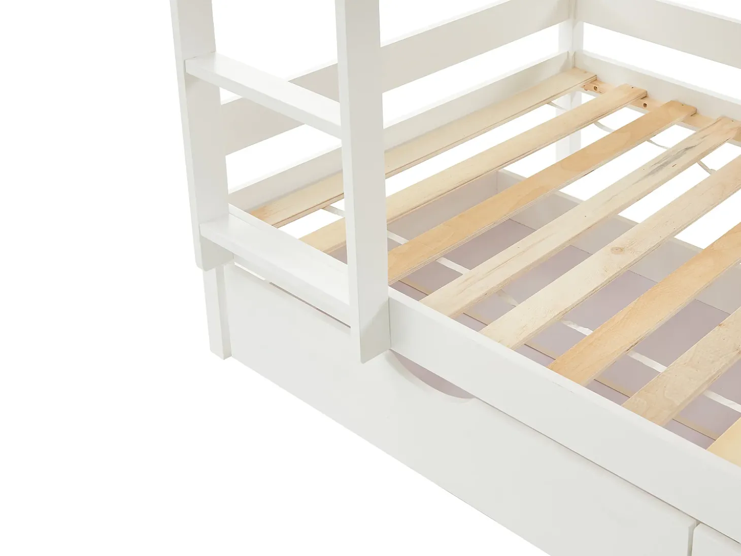 Beliche cabana com espaços de arrumação 2 x 90 x 190 cm em madeira de pinho branco - CHORI