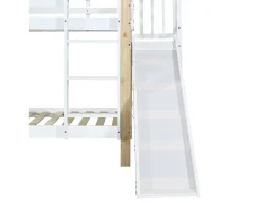 Beliche com escorrega e escada - estrutura em madeira maciça - 90x200 cm - Branco