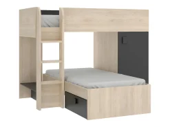 Beliche de canto modular 2x90x190 cm. Cor carvalho e antracite. RICARDO