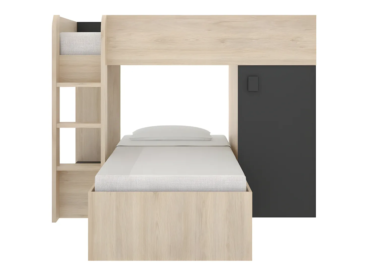 Beliche de canto modular 2x90x190 cm. Cor carvalho e antracite. RICARDO