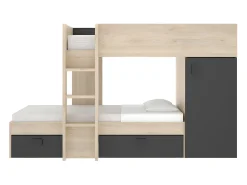 Beliche de canto modular 2x90x190 cm. Cor carvalho e antracite. RICARDO