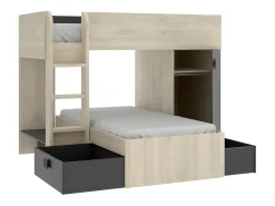 Beliche de canto modular 2x90x190 cm. Cor carvalho e antracite. RICARDO