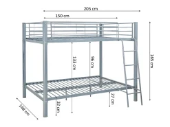 Beliche de Casal 135cm Metal Preto