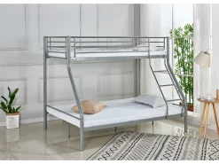 Beliche de Casal Metal Preto + 2 Colchões (90x190 e 135x190)